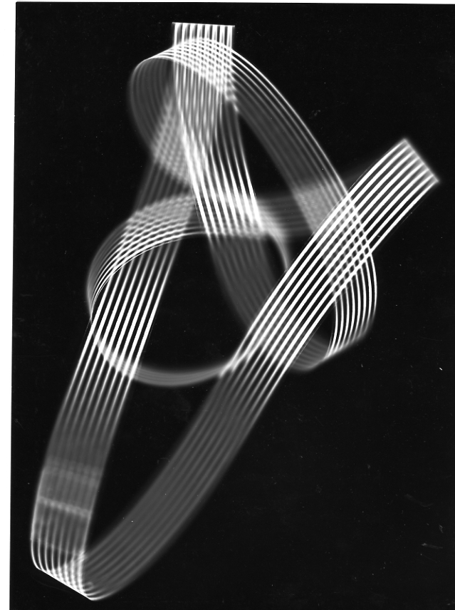 HerbertWFranke's tweet image. You want to see more analog work? Here it is - Bandformen, a series from 1953-55, experiments with stetic principle in art. Synthetic stripes with parallel lines. More of this series will be shown in the exhibition Linz, soon.