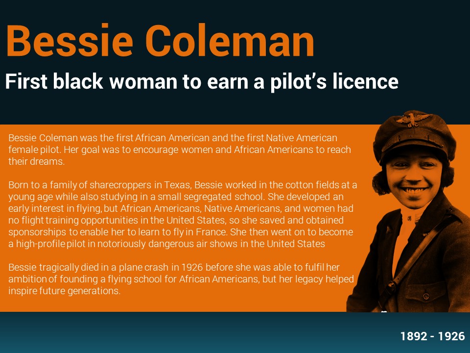 Today we remember Bessie Coleman, the first African American and Native American female pilot 👩🏾‍✈️ 

She learned to fly in France when it was impossible in the US; “I refused to take no for an answer”  

#WomensHistoryMonth #WHM #avgeek