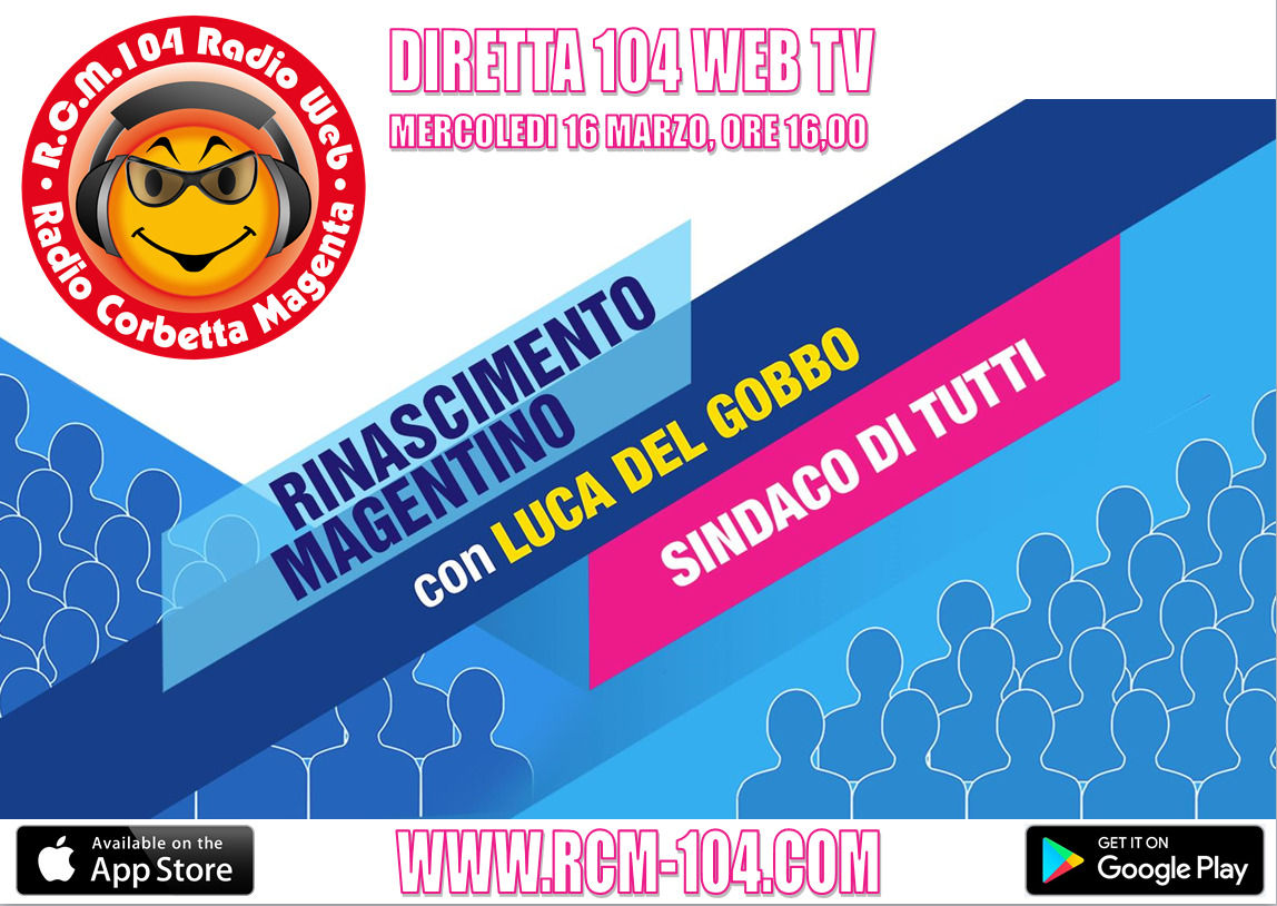 LDelGobbo's tweet photo. Domani alle ore 16.00 sarò in diretta su RCM 104 RADIO CORBETTA &amp; MAGENTA ospite di Gianluca Elvis Paolucci a parlare del mio impegno per Magenta e del #rinascimentomagentino!
Seguiteci!
#magenta2022 #delgobbosindaco https://t.co/aQPY6Tu8jU