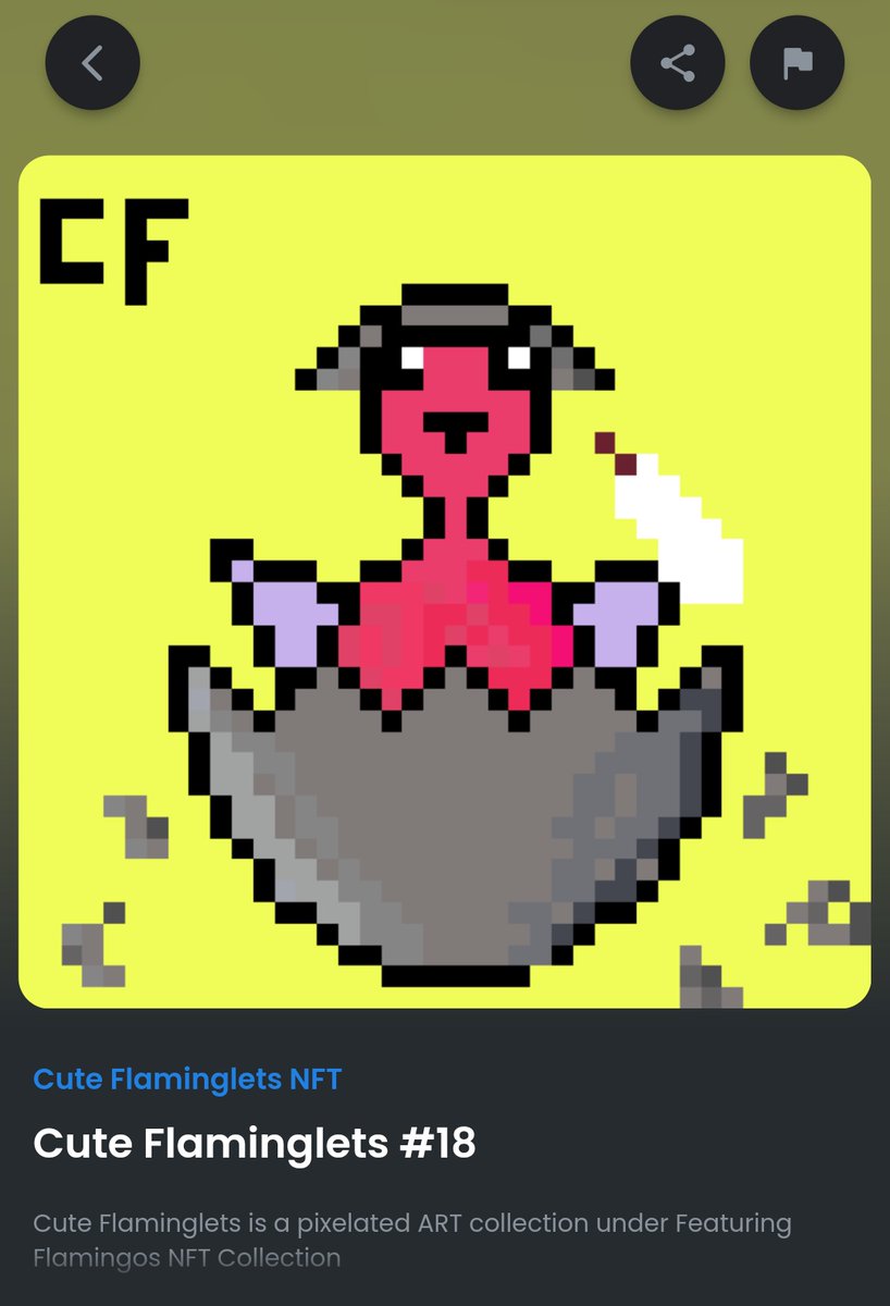 Ftr_Flamingos's tweet photo. Cute Flaminglets NFT 🚨 Giveaway 🚨
A Rare cF# 18. 
1) RT and Follow 
@Ftr_Flamingos and @maru230815
2) Join the Discord and Message "FF to Uranus"
https://t.co/e1tAxdJyxD

#NFTs #NFTCommunity #NFTGiveway #PolygonNFT #NFTartist #NFTGiveaway #NFT #NFTProject #NFTshill #nftart https://t.co/VpfUEuk08c