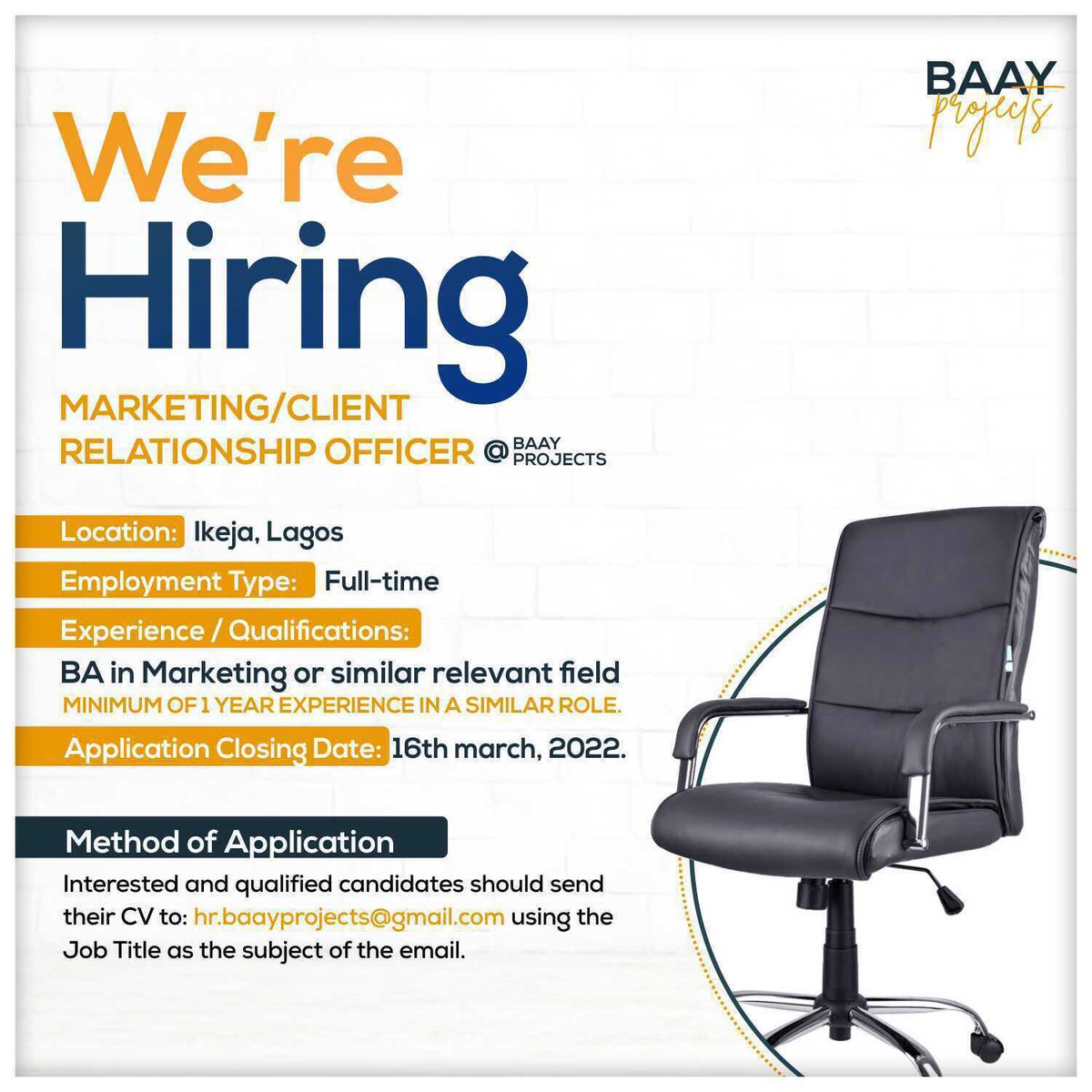 segunadegoke_dh's tweet photo. You might want to join the team at @_baayprojects 
#youth #hiring #recruitments #sdgs #baayprojects https://t.co/0t4LdD0zNQ
