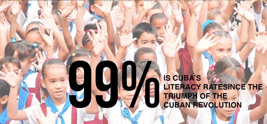 sondosalas's tweet photo. 99% es la tasa de #alfabetización de #Cuba desde el #triunfo de la #Revolución #Cubana
.
.
.
.
#sondosalas #eduengagement #letscuba #cometocuba #cubanrevolution #cubaneducation #educacion #travel #traveltocuba #study #studyabroad #havana #habana  #niños 
@happigreat
@CubaMined https://t.co/6XSU9WU7U0