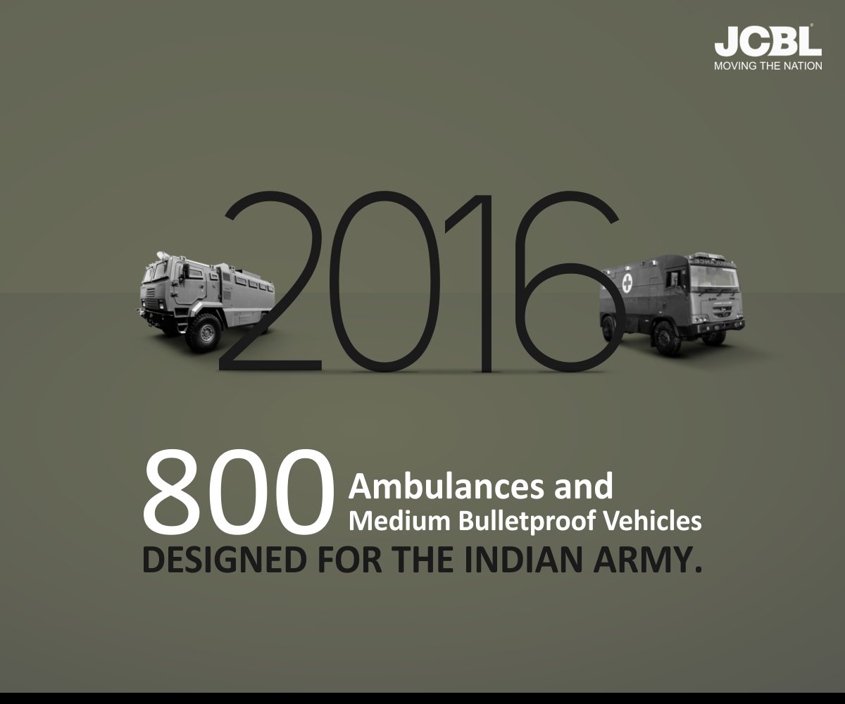 JcblLimited's tweet photo. Today, after years of delivering excellence, we have emerged as a renowned and trusted defence solutions provider in the country.

#JCBLHistory #ThisIsJCBL #MovingTheNation #JCBL #Ambulances #IndianArmy #MobilitySolutions https://t.co/IpGtlfMnqA