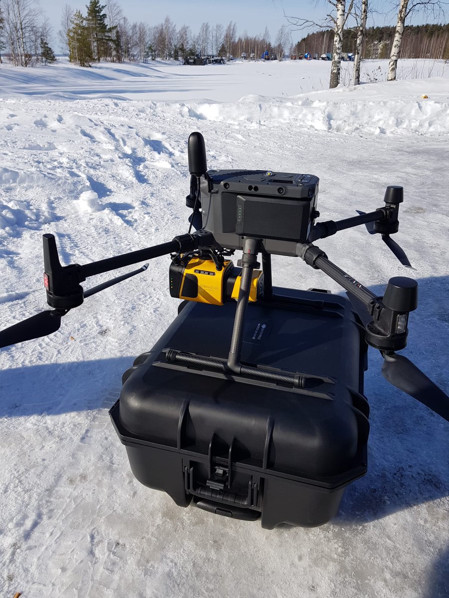 TimoKumpula1's tweet photo. Testing our new UAV lidar. #Yellowscanmapper Landmod,  C-Neut @IBCCarbon @CharterArctic projects will have a lot of use for it in coming summer. @DigGeoUef @UEFGeoHistory https://t.co/dNnIj4kQY0