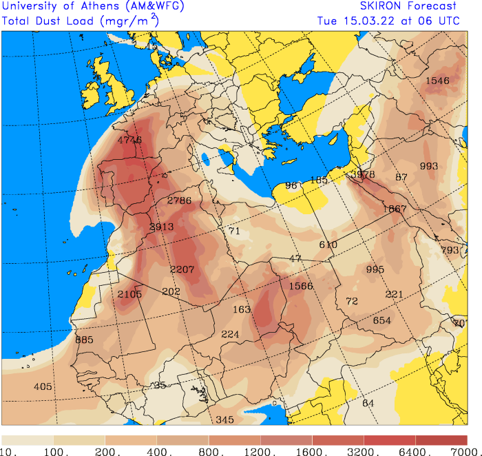 InfosFrancaises's tweet photo. Météo : importante remontée de sable du #Sahara sur la France aujourd'hui en raison d'un fort vent du sud, donnant une teinte ocre au ciel dans plusieurs régions et déversant du sable par endroits. https://t.co/19kGP9BSB5