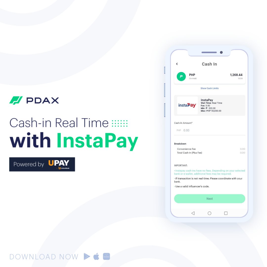 pdaxph's tweet photo. 📣Good news, ka-PDAX!

You no longer have to wait 1-3 days.⌛

Cash in quickly, anytime and anywhere, using InstaPay powered by UPay.🥳

*Fees may apply depending on your bank/e-wallet.

👉🏽Reply WEB below if you want a cash-in tutorial using the PDAX web exchange. https://t.co/jg8GdHSGmy