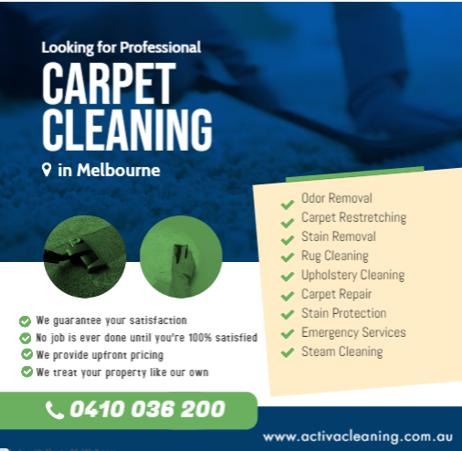 activa_cleaning's tweet photo. #Activa is the leading #CarpetSteamCleaning contractor in Melbourne. As an established carpet steam cleaning contractor in #Melbourne. We guarantee a job that will leave your Melbourne home looking pristine.

https://t.co/M4Idj1PV1i https://t.co/a2ogsB7JT7