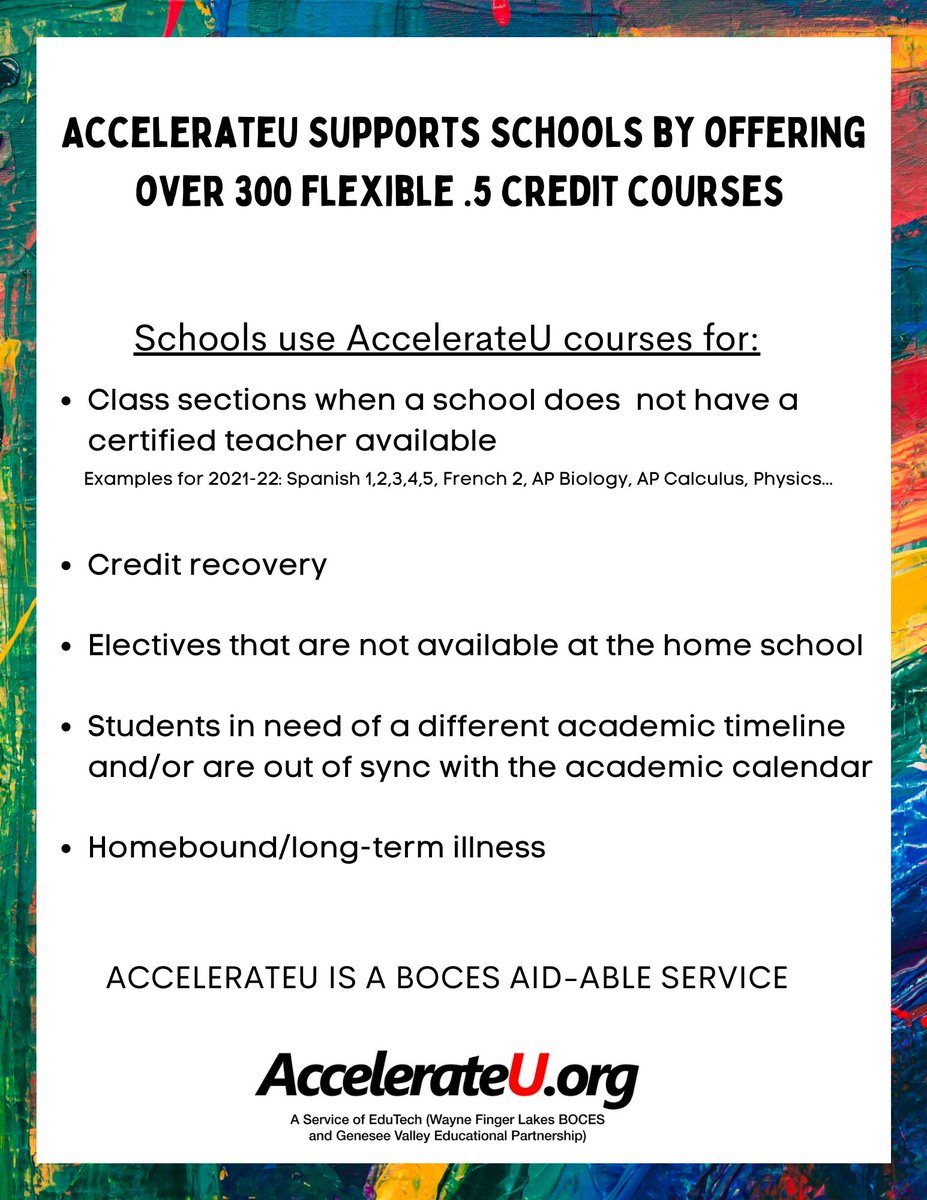 AccelerateU_NYS's tweet photo. AccelerateU supports NYS high schools and middle schools in a variety of ways. https://t.co/b4AkDPSaSi