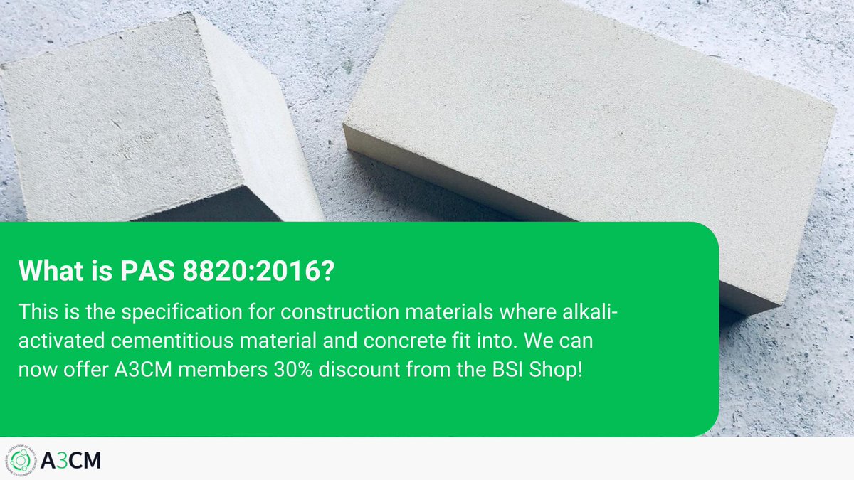 A3CMUK's tweet photo. #AACMs products do not generally fit into the current standard framework for traditional #concretes. BSI PAS8820:2016 aims to facilitate the use of AACMs by providing alternative specification approaches as a performance-based specification ✅🏢
https://t.co/ouvpRIaL4d https://t.co/bf1C6lkYif