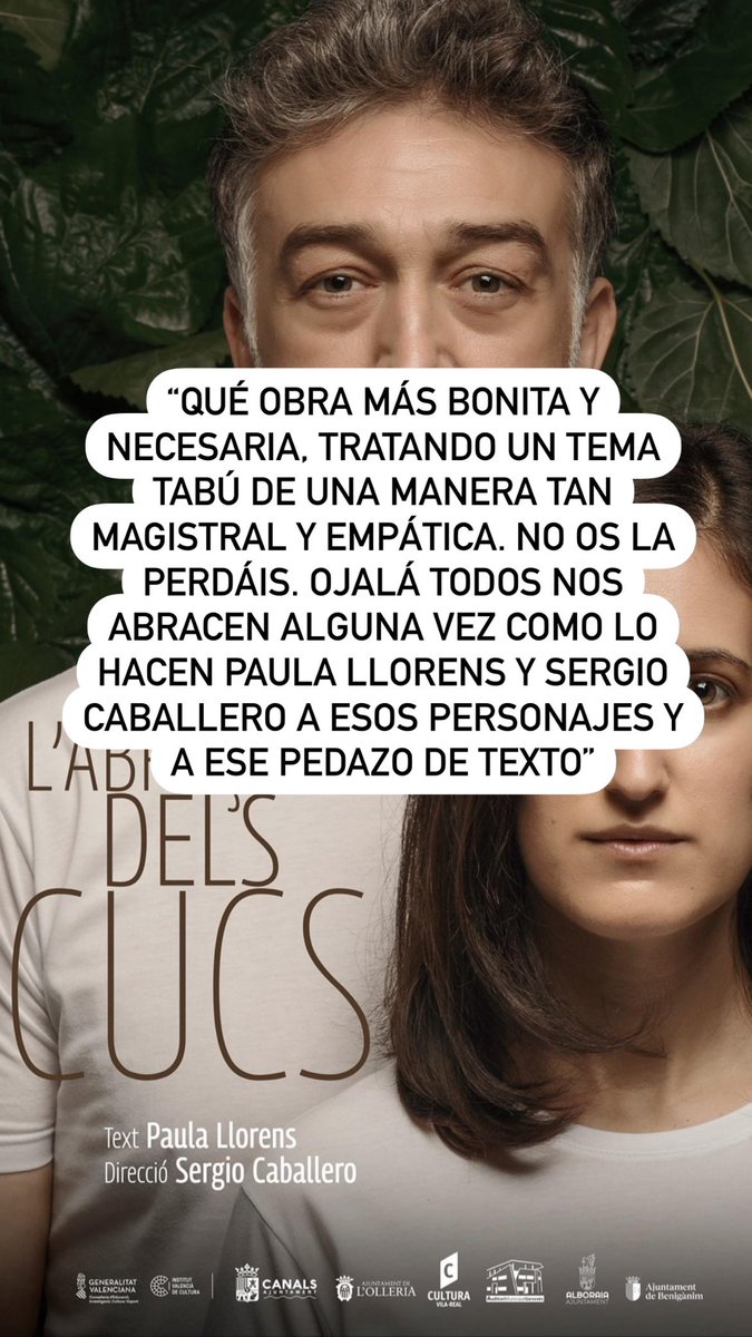 CactusTeatre's tweet photo. Del 31 de marzo al 3 de abril #ElAbrazoDeLosGusanos 🎭 en la @salarussafa
Entradas 🎟 https://t.co/w8Y2zJury7
¡Os esperamos #València!
#CactusTeatre #TeatreVLC #TeatroVLC #CulturaVLC #SalaRussafa #Russafa #Ruzafa https://t.co/PJhhQdq0DZ