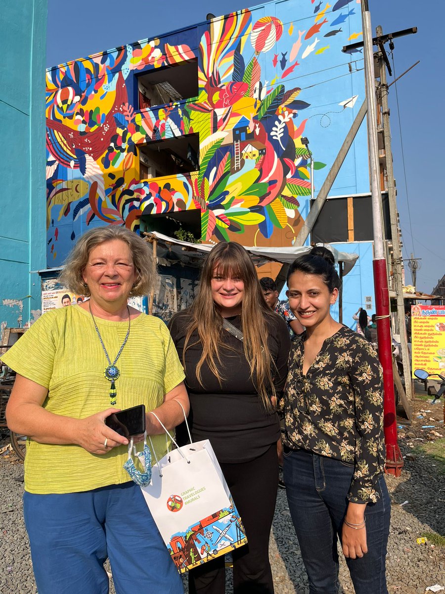 GermanyChennai's tweet photo. Powerful #mural by Greta v. Richthofen + Ashti Miller, very much enjoyed a guided tour by @GI_Chennai through #Kannagi #Nagar #Chennai - difficult to choose... @chennaicorp @chnpb @GSBediIAS @GermanyinIndia @GI_MMB_Delhi #TamilNadu 🇮🇳🇩🇪 #graphic #travelogues @AmbLindnerIndia https://t.co/lmBxYgn4jh