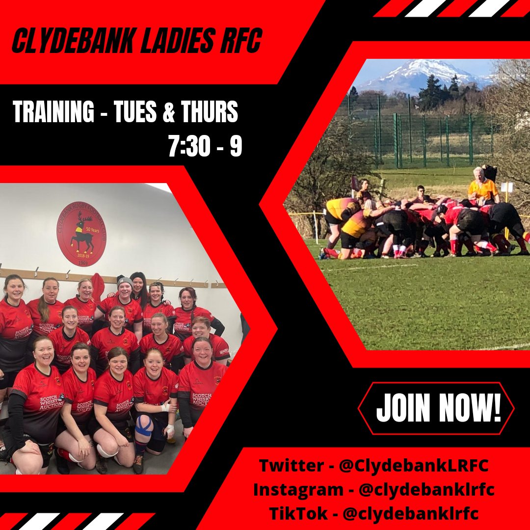 Clydebank Ladies Rugby Club have gone from strength to strength this year. There has never been a more exciting time to get involved! Come along and join a fantastic bunch of women in playing a fun, competitive sport 💪🏉 All abilities welcome!

#clydebankladiesrugby
