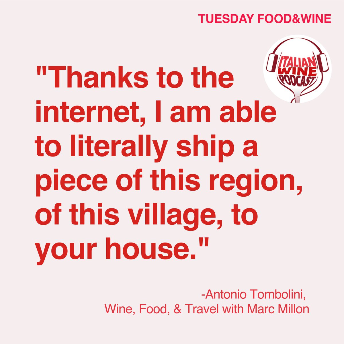 🆕🎙Episode 824 @Marc_Millon interviews Antonio Tombolini <a href="/TomBolini/">Antonio Tombolini</a>, in this episode of Italian Food &amp; Wine 

🎧 listen now here, loom.ly/p3Cl9ls

#italianwine #italianwinepodcast  #winepodcast #mammajumboshrimp <a href="/steviekim222/">Stevie Kim</a>