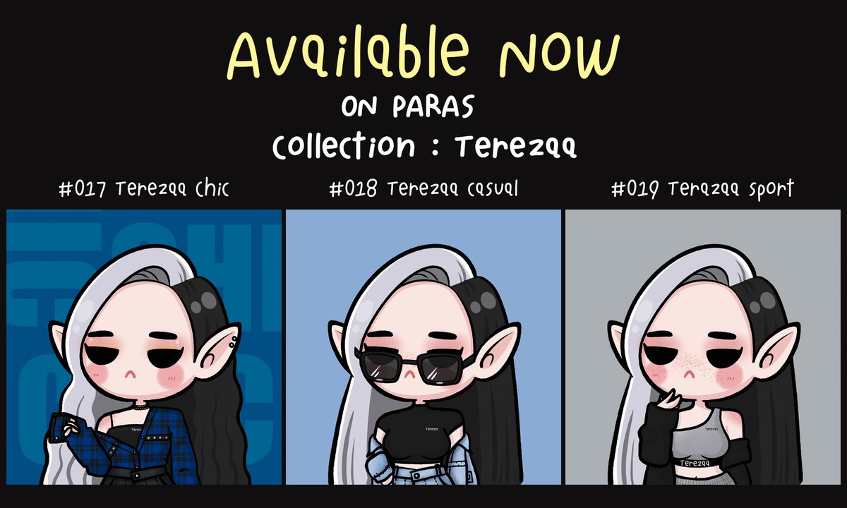 ‼️Terezaa Minimal Style‼️
😈Terezaa Collection😈
paras.id/token/x.paras.…
paras.id/token/x.paras.…
paras.id/token/x.paras.…

@ParasHQ
 #Terezaa #Paras #Parasartist #Parasnft #NFTTHAILAND #NFTCommumity #NFTthaiartist #NFTartist #nftcollector #nft #nftart
