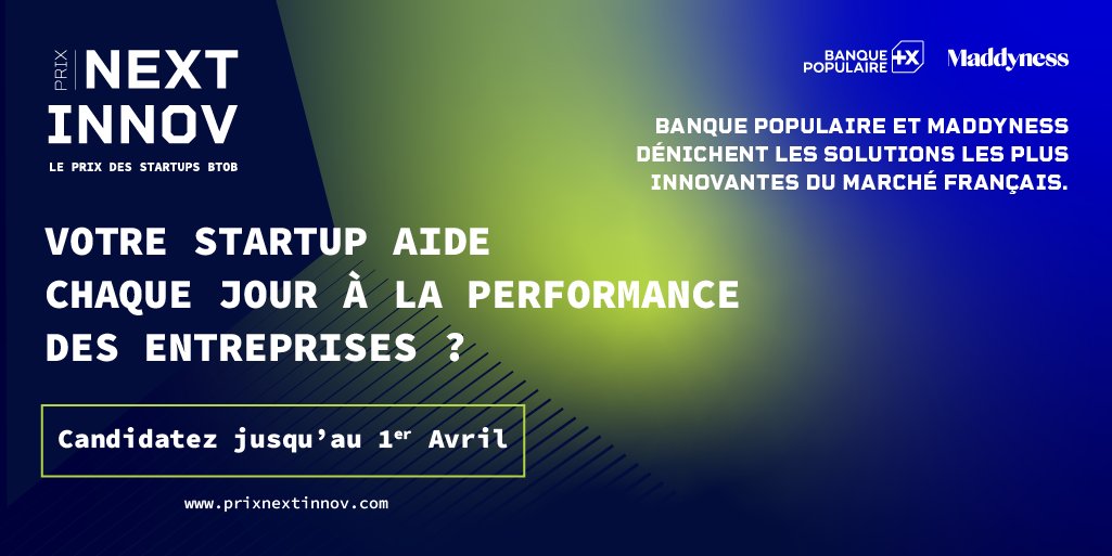Captain Contrat (@captaincontrat) on Twitter photo Le Prix #NextInnov <a href="/BanquePopulaire/">Banque Populaire</a> X <a href="/bymaddyness/">Maddyness</a> est de retour pour la 5e année !
Retrouvez le témoignage de <a href="/CaptainContrat/">Captain Contrat</a> aux côtés des lauréats <a href="/teamstarterapp/">teamstarter</a> et <a href="/IPaidThat/">IPaidThat 🚀</a> en vidéo
🔎 bit.ly/3MOebot
Candidatez à votre tour ! 👉 maddyness.typeform.com/next-innov-22 Le Prix #NextInnov <a href="/BanquePopulaire/">Banque Populaire</a> X <a href="/bymaddyness/">Maddyness</a> est de retour pour la 5e année !
Retrouvez le témoignage de <a href="/CaptainContrat/">Captain Contrat</a> aux côtés des lauréats <a href="/teamstarterapp/">teamstarter</a> et <a href="/IPaidThat/">IPaidThat 🚀</a> en vidéo
🔎 bit.ly/3MOebot
Candidatez à votre tour ! 👉 maddyness.typeform.com/next-innov-22