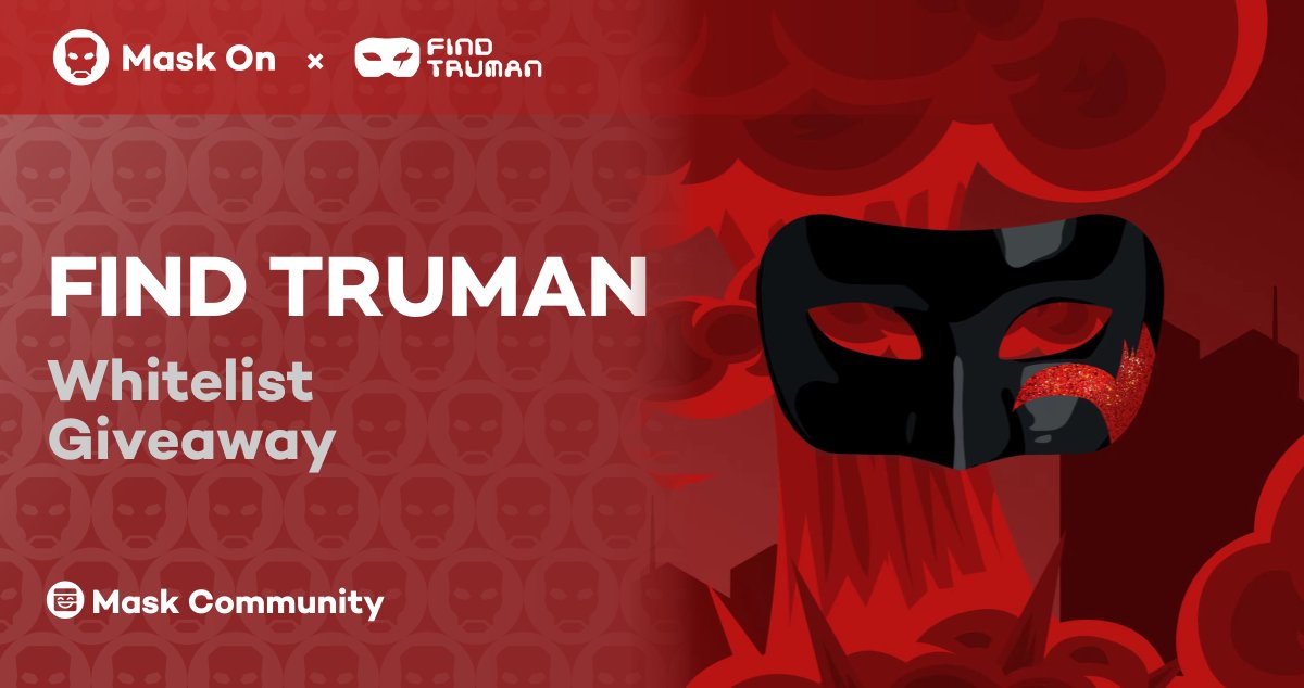 real_MaskOn's tweet photo. Mask On × Find Truman
#FindTruman——the FIRST ARG Game in Metaverse.

1⃣ Follow @real_MaskOn &amp; @FindTruman 
2⃣ Like &amp; RT

🏆3 winners in 24 hours. https://t.co/RHIozqhsxu