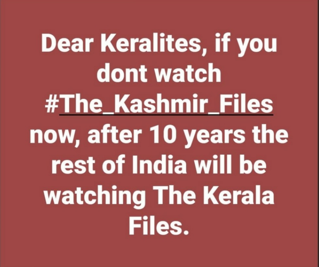 GoofyGiri's tweet photo. #tuesdayvibe 
#tuesdaymotivations 
#KashmirFiles 
Having Shared This,
I Will NEVER Watch d Film.
Moreover,Its Not JUST Kerala,
Tho it is on Top of The List.

Every  State in India Will Face The Terrible Side Effects of a Religious War if We are Not Wise.
SarvamKrishnarpanam🇮🇳🙏 https://t.co/H2epDJ24hM