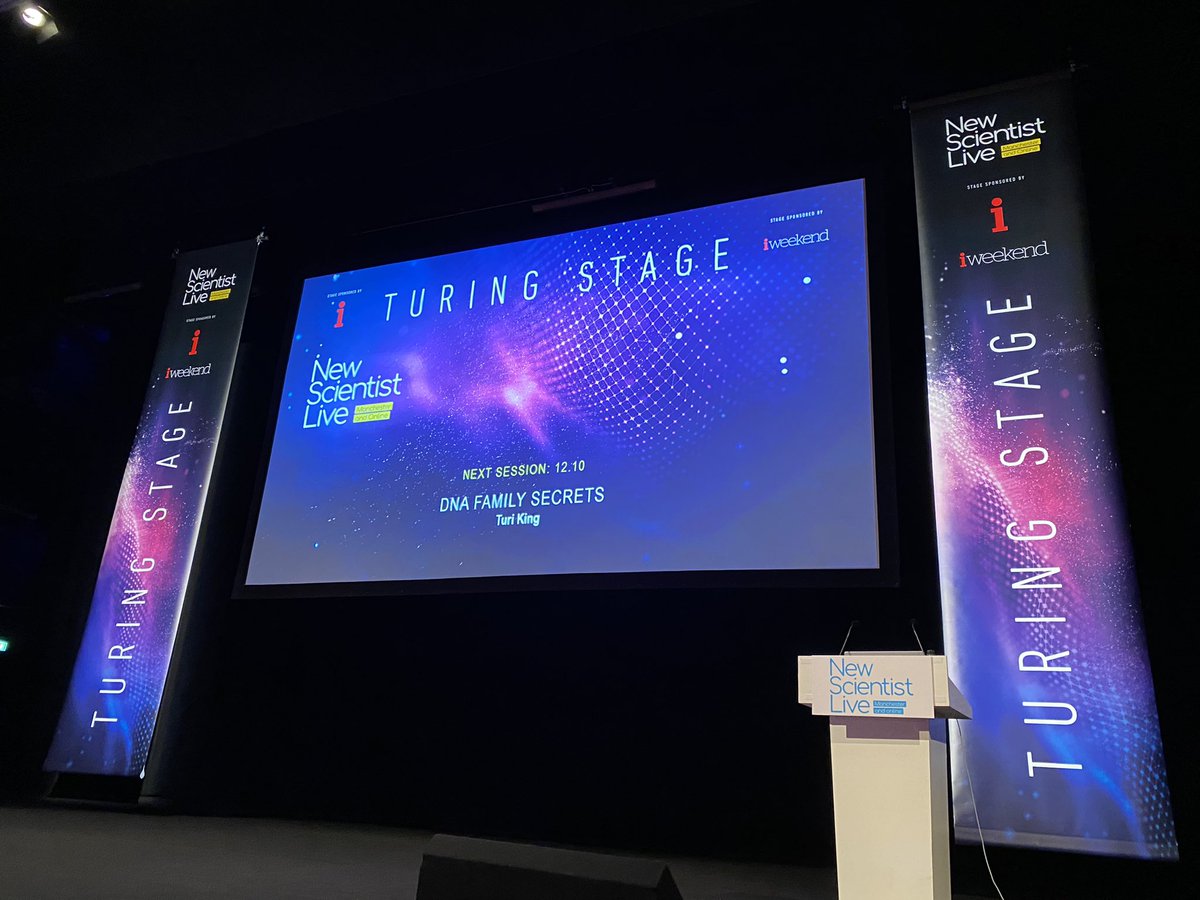 Turi__King's tweet photo. Thanks to @newscievents for having me speak at #NSLManchester! Had a great time chatting about genetics, history, forensics, genealogy & @BBCTwo @Minnow_Films #DNAFamilySecrets! I had to follow on from @jimalkhalili! No pressure! 😀🧬 @emily_w_bates @AdrianNewton @richard_third https://t.co/lcpePKThzr