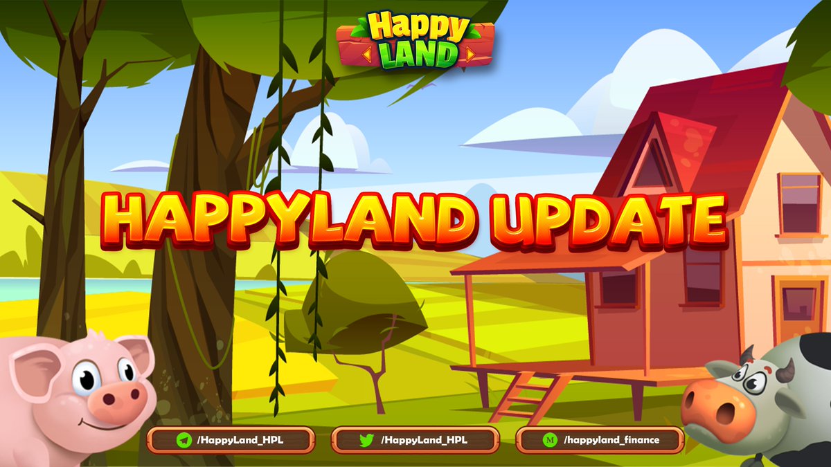 🔥The following updates are going to be applied at 8 am UTC the 16th of March 🔥
1️⃣ Seed and animals will be sold in both HPL and HPW 
2️⃣ Rewards/selling price: you will get both HPL and HPW as a reward
3️⃣ Order Updates
Detail: t.me/HappyFarm_Land…
#HappyUpdate $HPL
