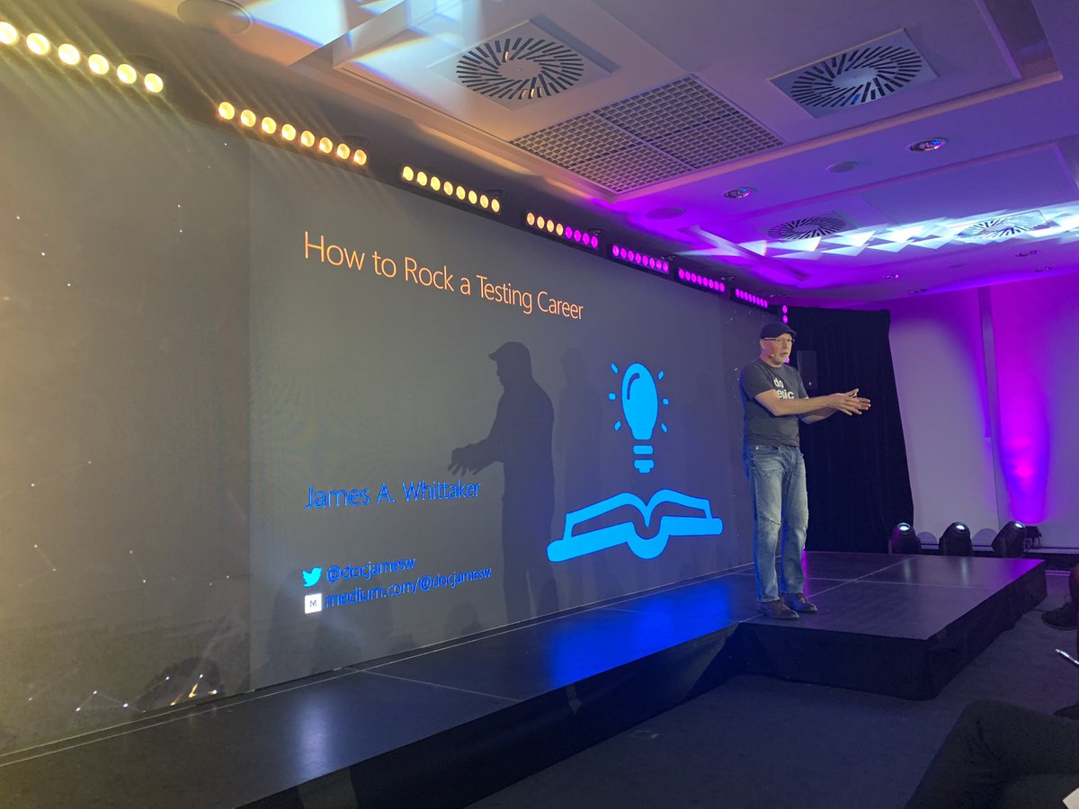 tdubikowski's tweet photo. #TestingUnited so good to be back with on-site conferences! Starting with James! https://t.co/0q5DjKf5zb