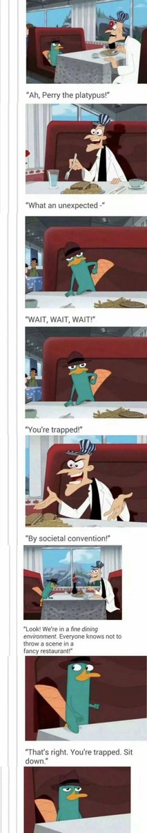 Perry the platypus is a gentleman