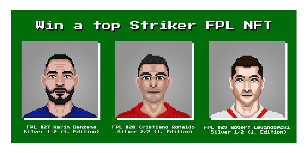FPL_NFT's tweet photo. FPL #NFTGiveaway

Win 1x FPL 1. Edition Silver #NFT! 

The winner can choose one of the three players shown in the picture.🔥 

Rules 👇 :
1️⃣  Follow @FPL_NFT
2️⃣  Retweet &amp; like Tweet

The winner will be raffled Saturday at 8pm (CET).

#NFTGiveaways #NFTCommunity https://t.co/OR35O62AYU