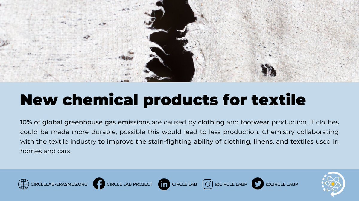 CircleLabP's tweet photo. βοΈ Industry has developed a non-fluorinated durable #waterrepellent product that is a finish for #textiles. It is made with 60% π renewably sourced content from π³ plant-based raw material.
#CircleLab #CircleLabProject
https://t.co/S2J4ELuNv2 https://t.co/cyRFRI1VKs