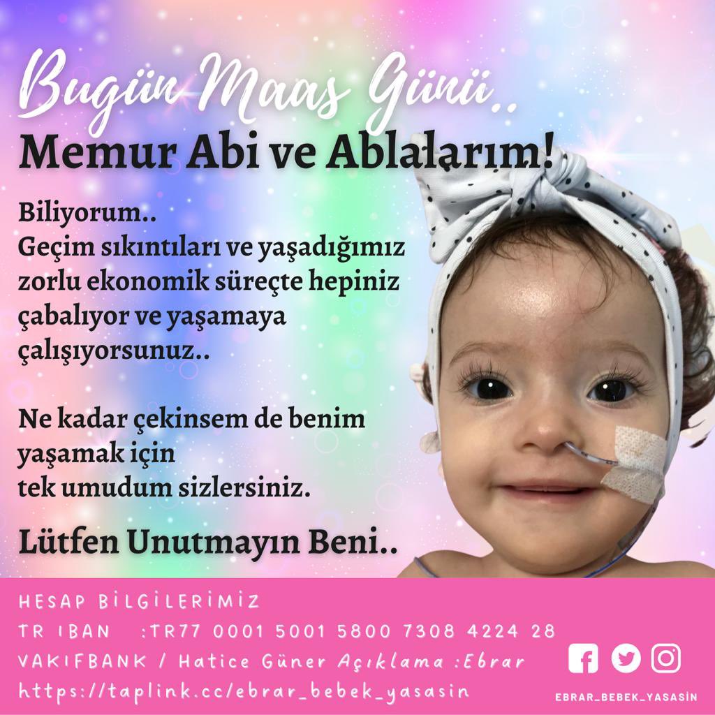 ebrara_nefes_ol's tweet photo. Memur Abi ve Ablalarım Bugün maaş günü🌞Ebrar bir öğretmen kızı.
Babası hem öğrencilerine hem kızına hayatı öğretmeye çalışan bir öğretmen.Ebrar’ımız için memur kardeşlerimizden destek görmeyi arzu ediyoruz.Lütfen desteklerimizi esirgemeyelim🙏🏻#Galatasaray #GSVBARCA #Altın #Bilet https://t.co/B6R6iB6tgE
