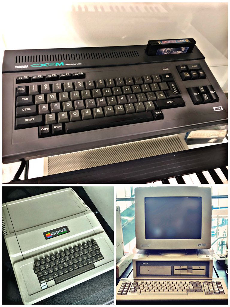 SWRetroComp's tweet photo. Today’s #RetroTrio offers you the #Yamaha #CX5M, #Amstrad #PC1640 and #Apple2 #Europlus. Which will you keep, gift to a friend and delete forever? #RetroComputing #ComputerHistory #RetroGaming #VideoGames https://t.co/LT9sPi5Zxm
