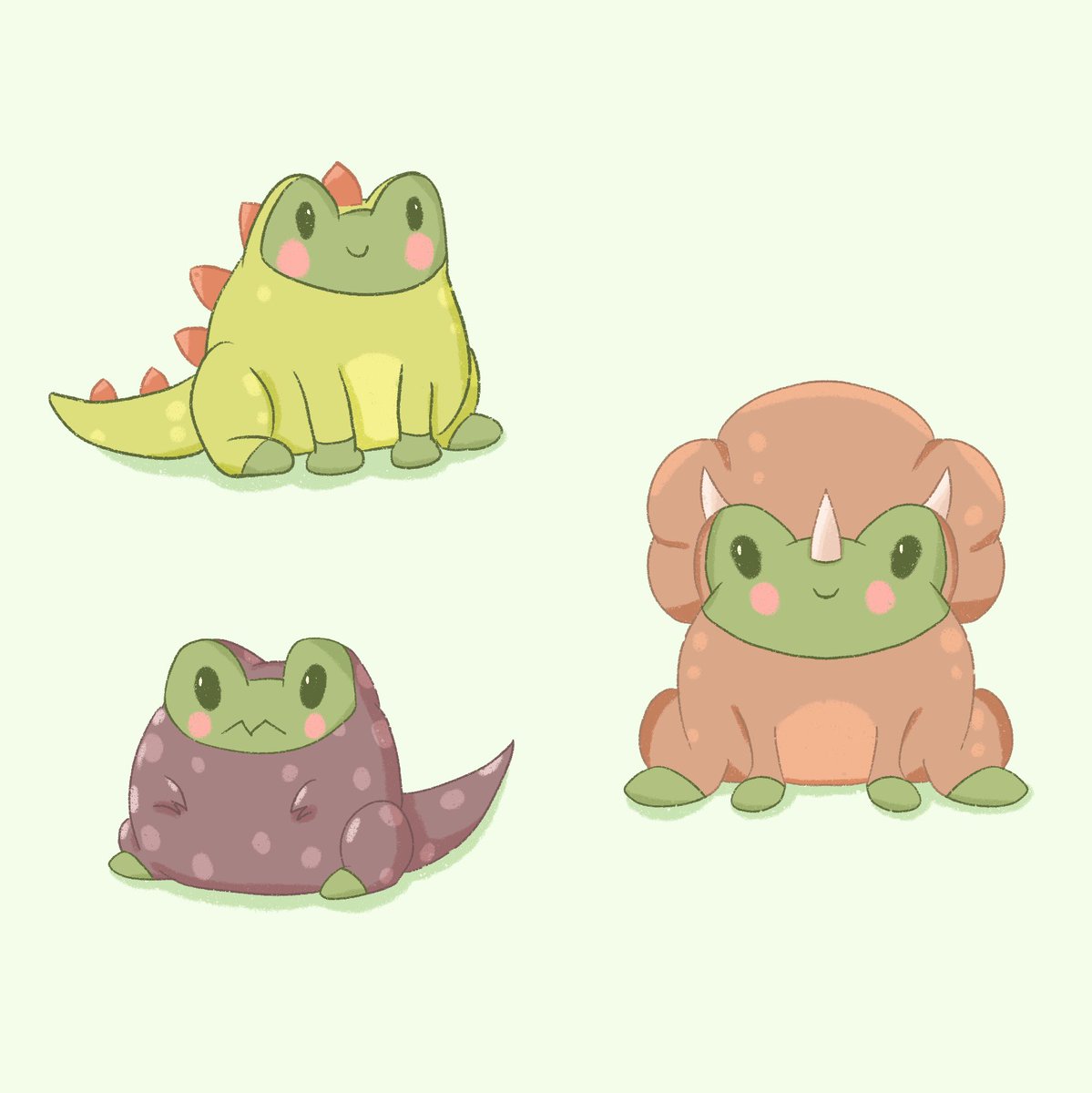 MiniBean_Art's tweet photo. Some dinosaurs to bring you happiness.
These are 100% authentic dinosaurs.
#dinosaurs #dinosaur #notafrog #nofrogshere
#cuteart #illustration #digital https://t.co/NRJ5Y2Rm8z