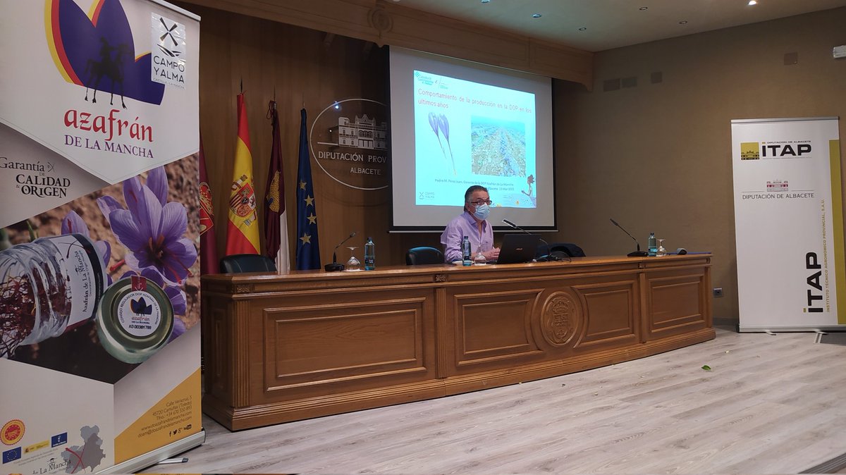 DOPAzafran's tweet photo. 🗣️Pedro M. Pérez acaba de exponer la situación actual de la producción de los últimos años del #AzafrándeLaMancha: bajada de rendimientos y más demanda en el mercado.

🔛 Hoy buscamos soluciones de futuro para el cultivo 🌷 https://t.co/WM4h0X9q8c
