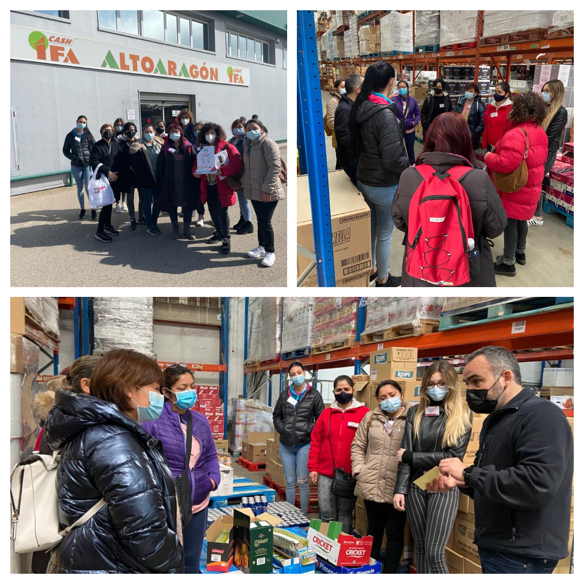 Continuamos las visitas a empresas para acercar el trabajo a las participantes de los proyectos POISES de cara a la formación “Preparación de pedidos, Gestión de Stocks y Almacén”

En esta ocasión fuimos muy bien atendid@s por <a href="/SAltoaragon/">Supermercados Altoaragón</a>, resolviendo todas las dudas