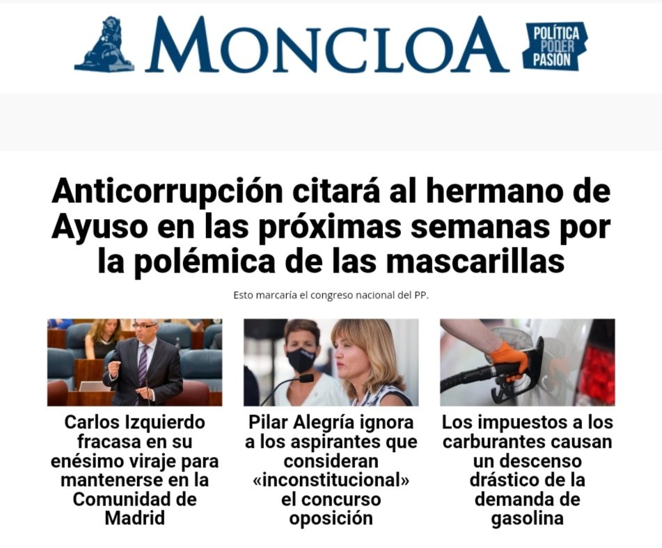 Moncloa_com's tweet photo. #PORTADA I Estas son las noticias del martes ☕🗞️👇 https://t.co/gHfADfCtRm