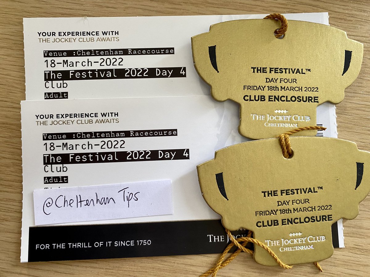 🏆 WIN Cheltenham Gold Cup tickets! 🏆

Tickets Sold Out!!

Retweet and follow ♥️ <a href="/CheltenhamTips/">Cheltenham Tips</a> to enter draw.  

Good Luck. Drawn Wednesday 👍🏇🏻🙏