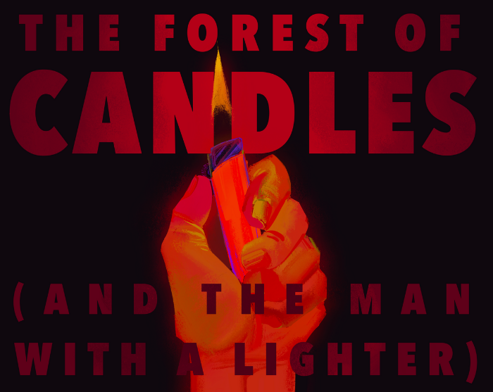 nessathewriter's tweet photo. The Forest of Candles (and The Man With a Lighter) is my new surreal mystery/horror Twine game about wildfires, betrayal, and unsettling small-town folklore.

It'll finally be out Friday, March 18th 🔥 https://t.co/PTwWgEn6zG