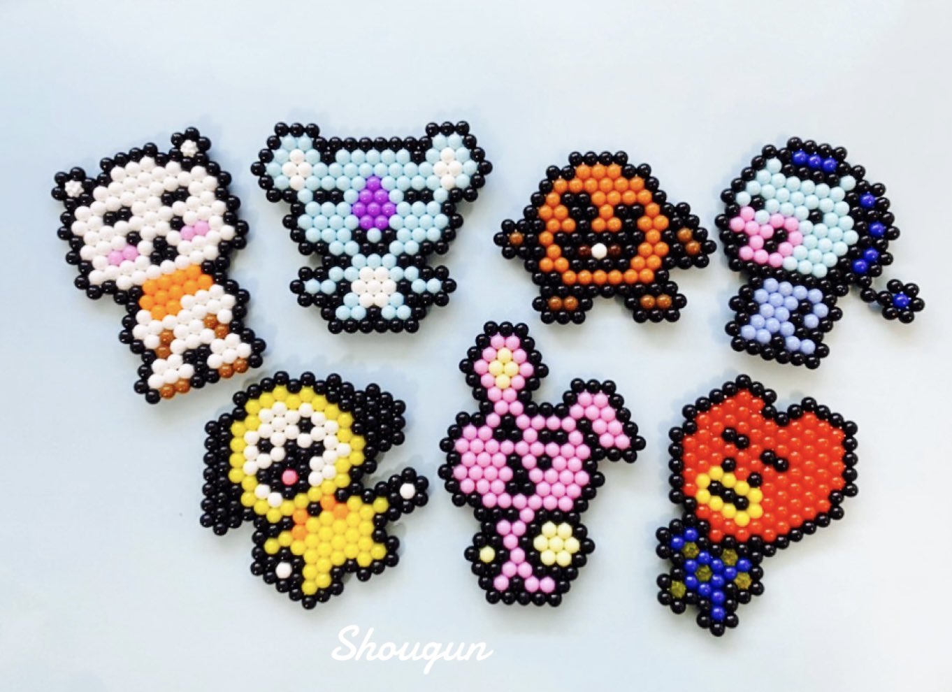 しょうぐん ずらっとbt21 これは子どものためじゃなくて私が喜ぶためのアクアビーズ マグネットで冷蔵庫に貼る予定です アクアビーズ アクアビーズ図案 オリジナル図案 Bt21 Army T Co 5oi5wsvzxn Twitter