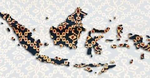 Peta Indonesia Dengan Motif Tenun Kab.Sikka,NTT