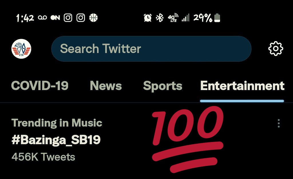 US_ATIN's tweet photo. 💥 TRENDING UPDATE:

Question:
Admin B, is #Bazinga_SB19 still trending in the U.S.?

Answer:
Yes, po. BAZINGA by SB19 is still trending in America. 

@SB19Official #SB19 https://t.co/fRLE5KpG69