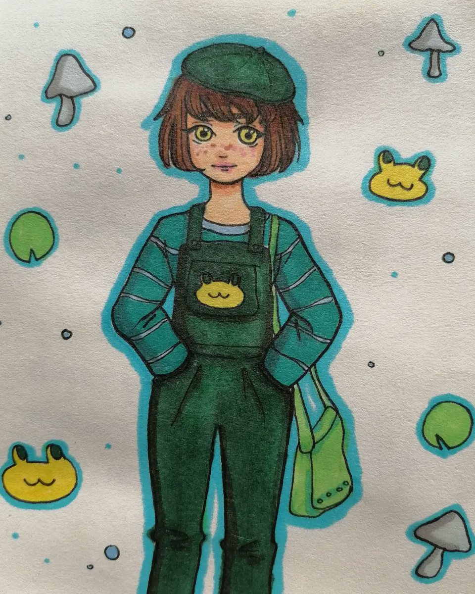 witch__chaan's tweet photo. ✨ 🐸 ✨

Немного зелёного в ленту. Поскорей бы все позеленело 🌺. 

#anime #animeart #sketch #sketching #drawing #artwork #painting #illustration #аниме #анимеарт https://t.co/vKA9UDt7fr