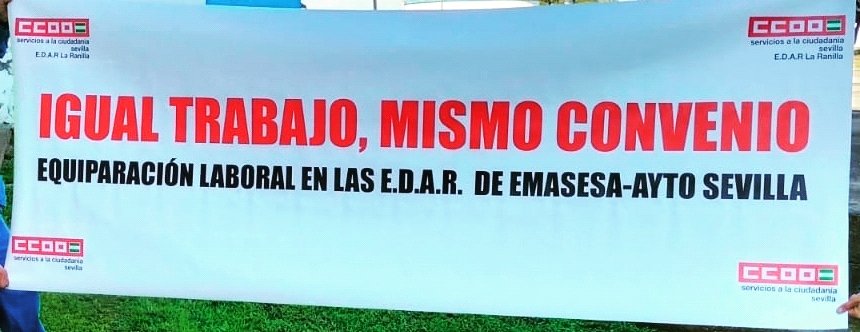 Luchamos porque se reconozca nuestro trabajo, por la equiparación salarial y social con otras EDAR de EMASESA.
Realizamos la misma labor que en otros centros de trabajo que son idénticos, propiedad de la misma empresa pública, pero con peores condiciones.
13 años discriminados.