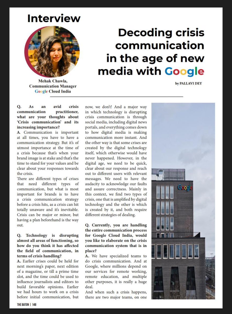 TheBaton2021's tweet photo. "Communication is important at all times, you have to have a Communication strategy.  But it's of utmost importance at the time of a crisis because that's when your brand image is at stake..."- @Mee_Hak, The baton, Page 147
To read the full article, visit https://t.co/RKZSSnQ4Qp https://t.co/cPlWOrFsFu