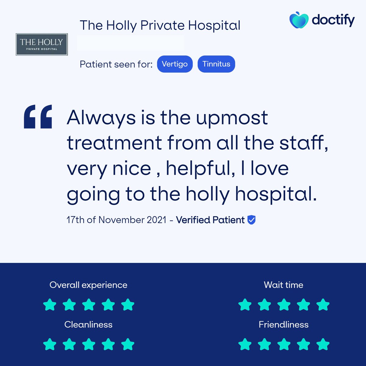 Thank you to our amazing staff at The Holly Private Hospital who always deliver high quality healthcare with excellent service and a friendly smile.
#Feedback #TheHolly #ExceptionalHealthcare
