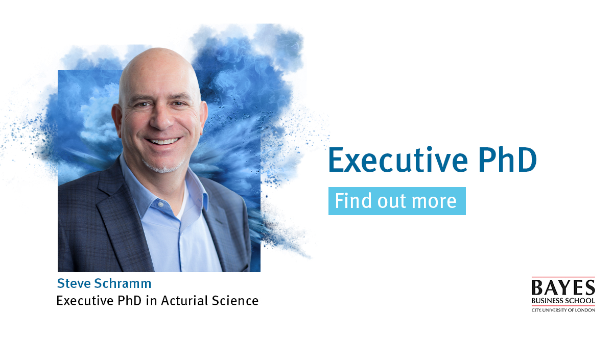 BayesBSchool's tweet photo. Thinking of starting an #ExecutivePhD in 2022 in #Finance, #ActuarialScience or #Management? If you're a professional with extensive industry experience looking to create business critical research alongside your career, apply by Sat 30th April: https://t.co/x8S7PF3PKH https://t.co/C70URimNsg