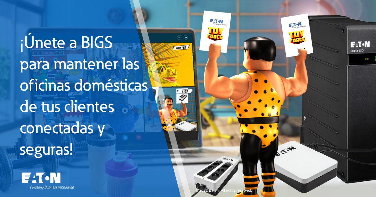 A BIGS le encanta ayudarte a proporcionar continuidad de negocio a todos tus clientes que trabajan desde sus casas. Descubre cómo aquí: eaton.works/3MDzQzs #EatonToyForce #UPS