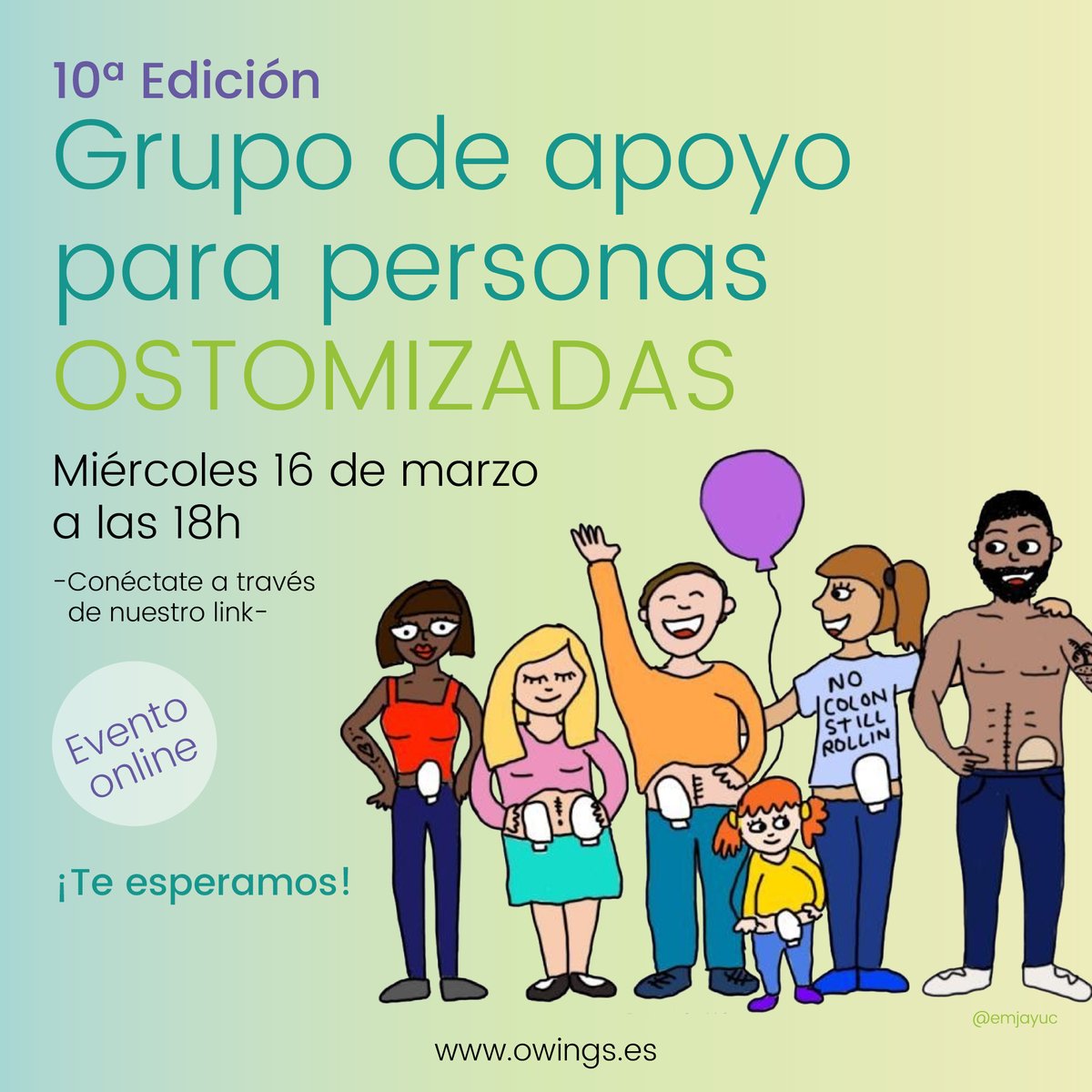 owingsbarcelona's tweet photo. 💚 Si tienes una #ostomía, estás esperando cirugía para tenerla, o acompañas a un paciente ostomizado, no te pierdas nuestro evento online gratuito.
¡Bienvenid@s a la 10a edición del Grupo de Apoyo entre Personas Ostomizadas! Mañana, a las 18h. ¡Conéctate!
https://t.co/VP4k787F7l https://t.co/YoykQkIfRd
