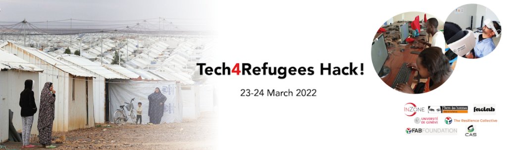 tdh_org's tweet photo. Interested in Humanitarian Issues and Education to make a difference in the lives of refugees, migrants, and displaced people? Join the #Tech4Refugees Hack!
ποΈMarch 23rd-24th
πFacLab at the University of Geneva or online, as part of the #OpenGenevaFestival of Open Innovation. https://t.co/0Lyv113qUg