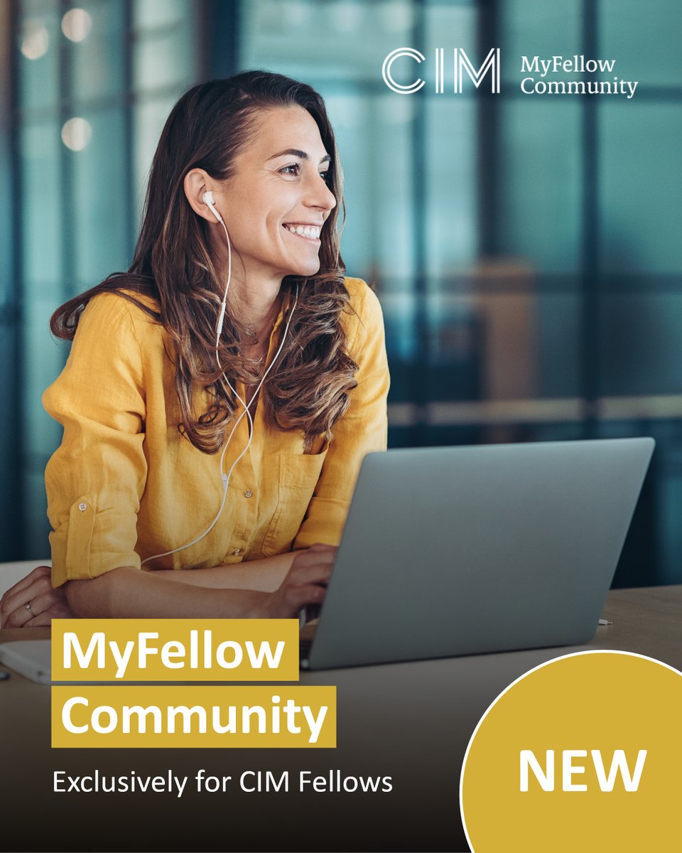cim_marketing's tweet photo. Our latest member benefit, exclusively for CIM Fellows, is a networking platform that allows Fellows to connect, converse and collaborate with like-minded and experienced marketing professionals. Join today: https://t.co/KjYKiVBNyk
#MyFellow #Networking #CIM https://t.co/GnTMbf1cO9