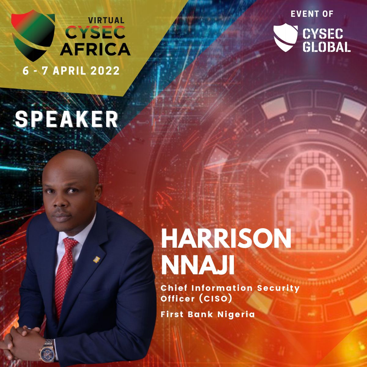 #CysecAfrica2022 🇿🇦 #speakerannouncement 📣 

Harrison Nnaji - an accomplished Data &amp; Information Security Strategist  with more than a decade of experience.

Register to join the livestream and get business insights from many such Security leaders 📺 - cysec-africa.com