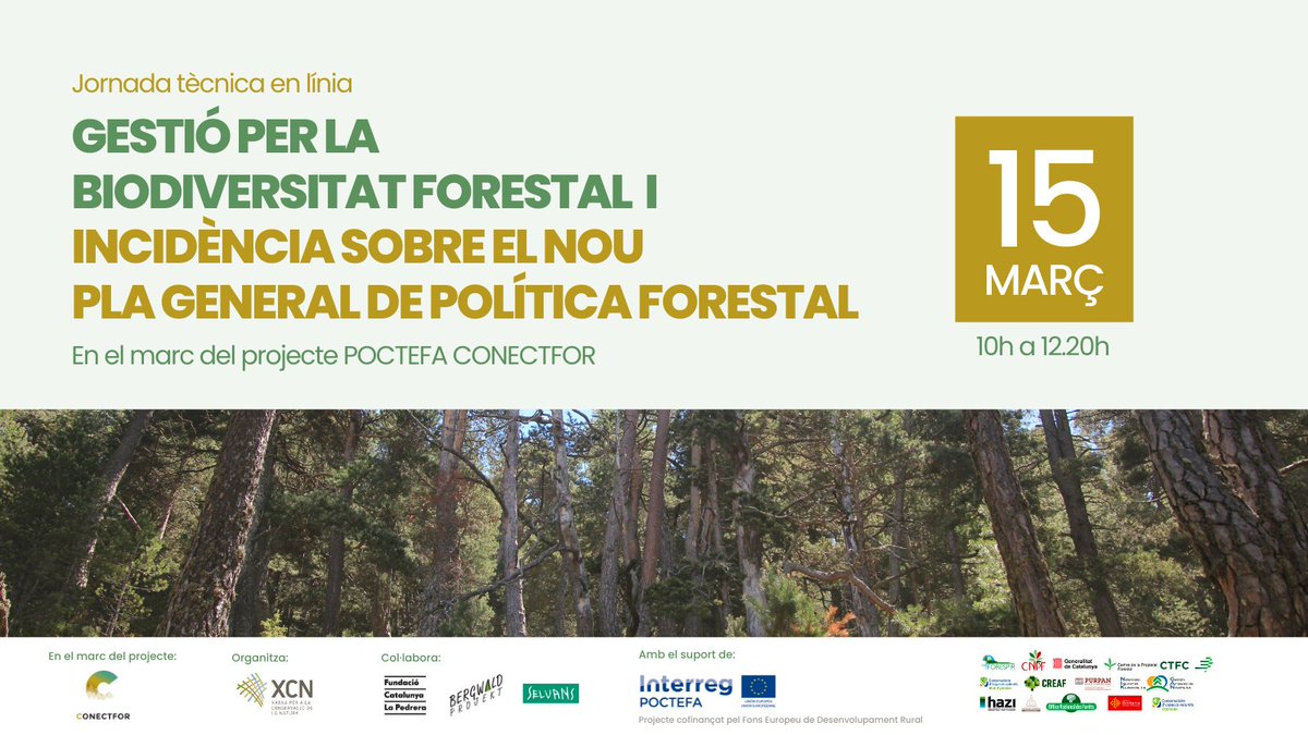 XCNatura's tweet photo. 🙋♀️Comencem la jornada sobre gestió per la biodiversitat forestal del #Conectfor⤵️⤵️
https://t.co/5SJreJV9Fz https://t.co/C1cBlhXQXx