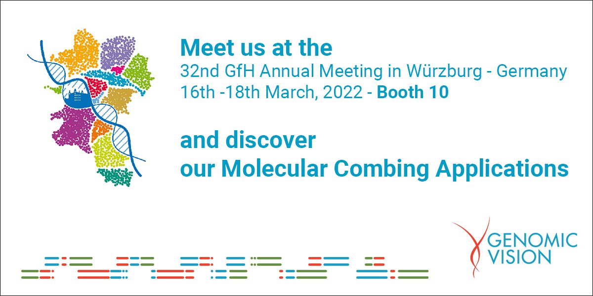 The 32nd GfH Annual meeting in Würzburg starts tomorrow, March 16th.  Don’t miss the opportunity to meet us to learn about how we can support your research efforts to identify genome instability by studying DNA replication kinetics and genomic rearrangements in cancer biology.